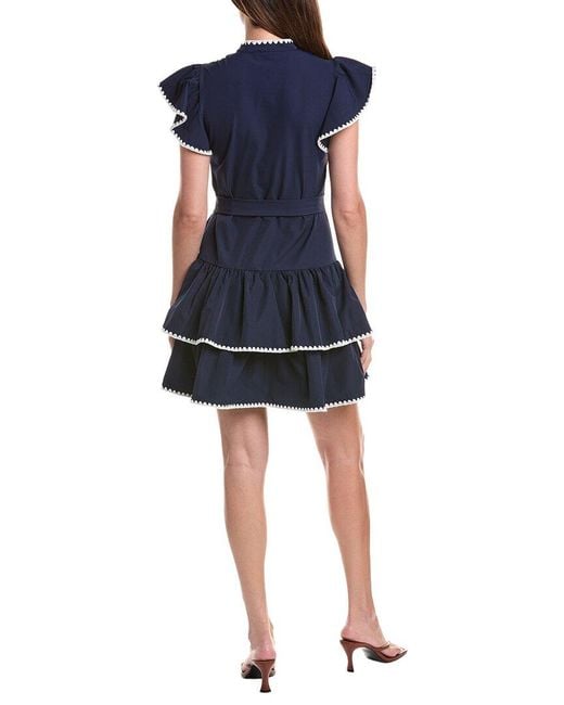 Cece Blue Flutter Midi Dress