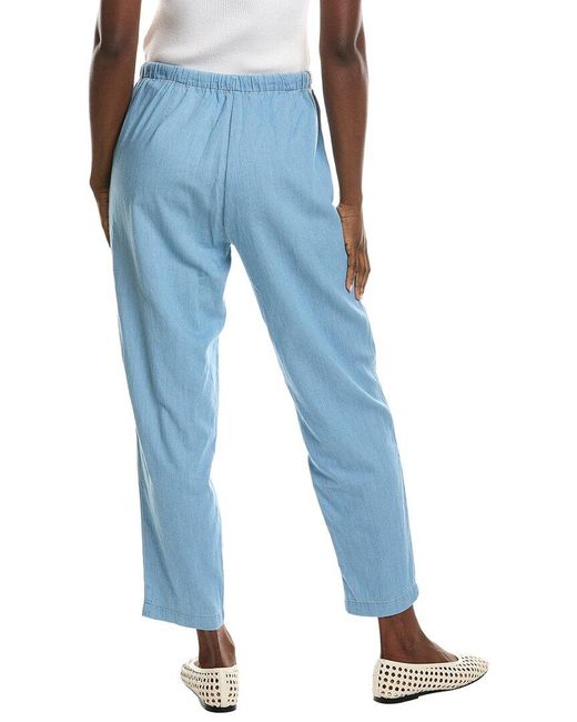 Eileen Fisher Blue Tapered Ankle Pant