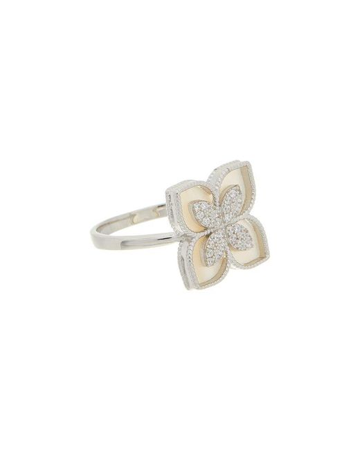 Meshmerise White 18K Over Cz Ring