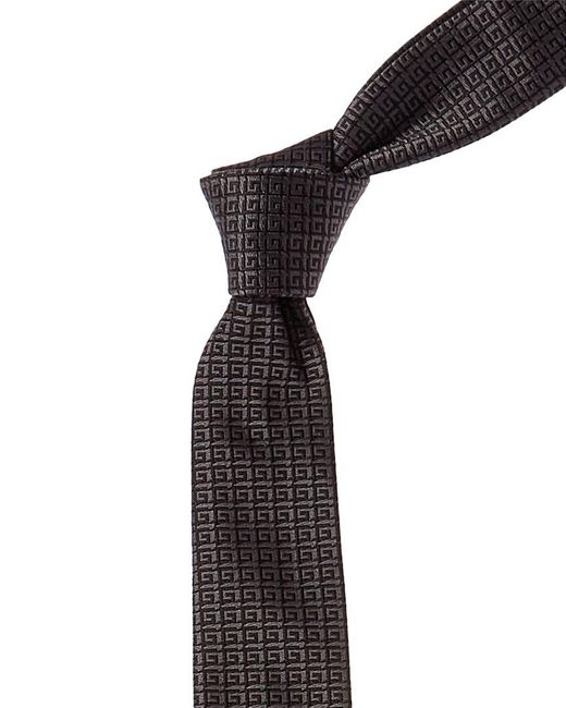 Givenchy Black All Over Logo Silk Tie for men