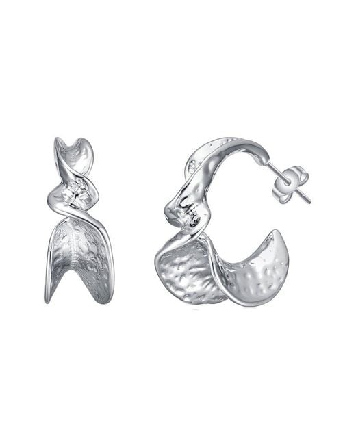 Rachel Glauber Metallic Plated Hoop Earrings