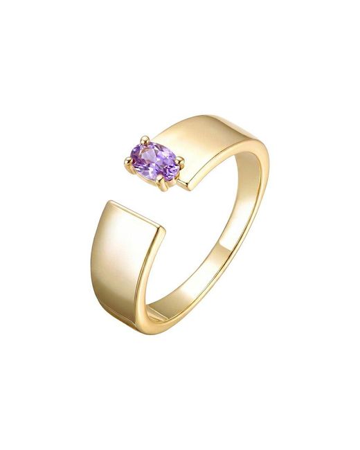 Genevive Jewelry White Rachel Glauber 14K Plated Cz Open Ring