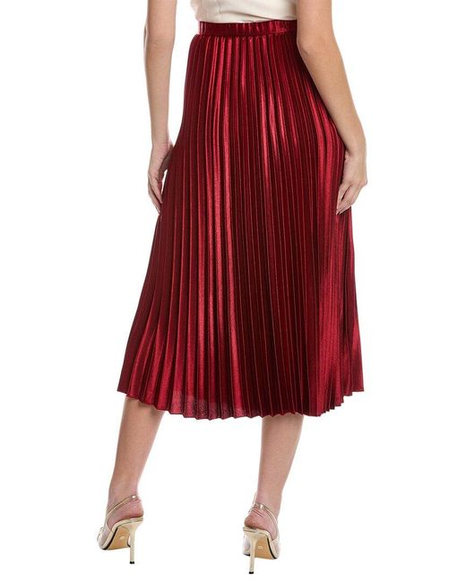Anne Klein Red Pleated Skirt
