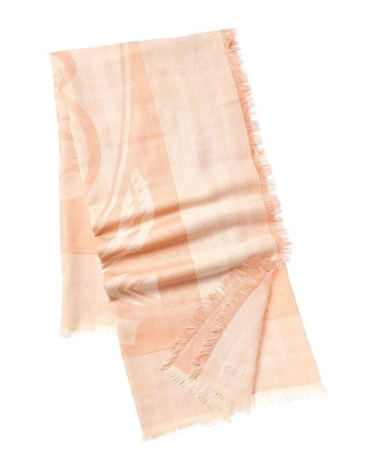 Burberry Pink Wool-Blend Scarf