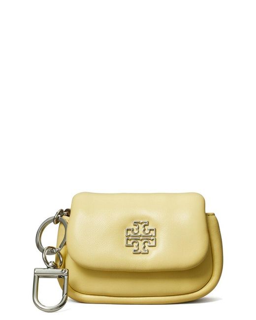 Tory Burch Metallic Britten Leather Puffy Leather Card Case