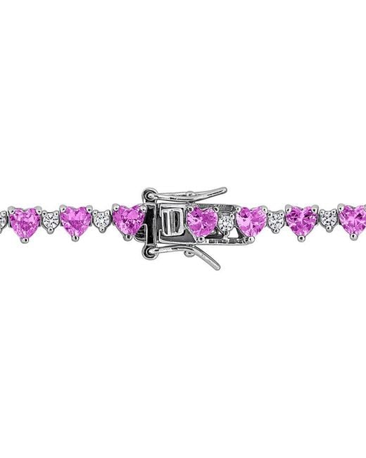 Rina Limor Purple 9.32 Ct. Tw. Lab-Grown And Sapphire Heart Bracelet