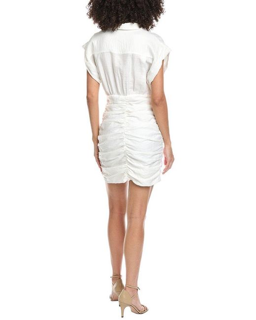 Sandro White Woven Linen-Blend Dress