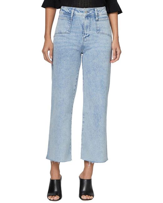 PAIGE Blue Anessa Alivia High Rise Ankle Wide Leg Jean