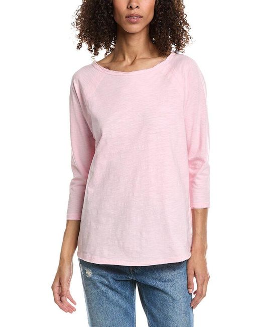 InCashmere Pink In2 By 3/4-Sleeve Linen T-Shirt