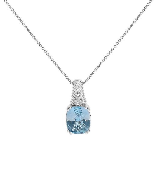 Haus of Brilliance Blue Diamond & Pendant Necklace