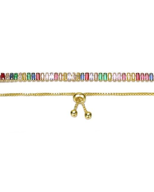 Rachel Glauber White 14K Plated Cz Statement Bracelet