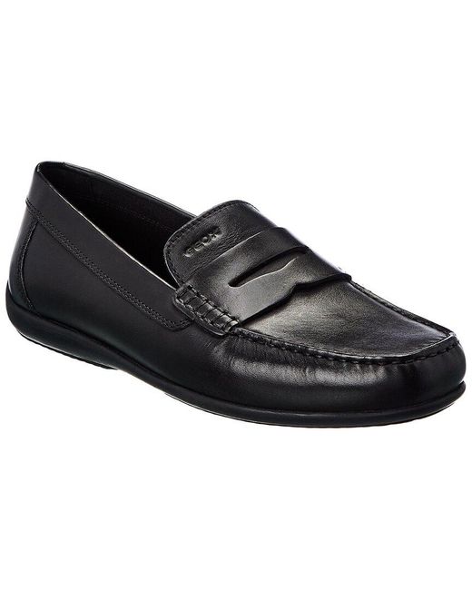 Geox Ascanio Leather Loafer in Black Save 1% Mens Slip-on shoes Geox Slip-on shoes Blue for Men 