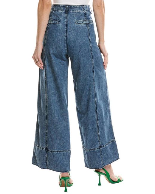 Rag & Bone Blue Featherweight Arianna Cropped Palazzo Beekman Jean
