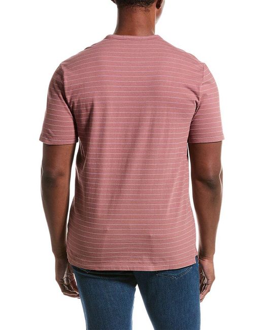 Vince Red Garment Dye Fleck Stripe T-shirt for men