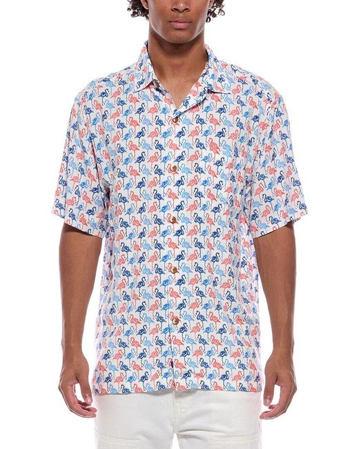 Tommy Bahama Blue Veracruz Cay Flamingo Mingle Shirt for men