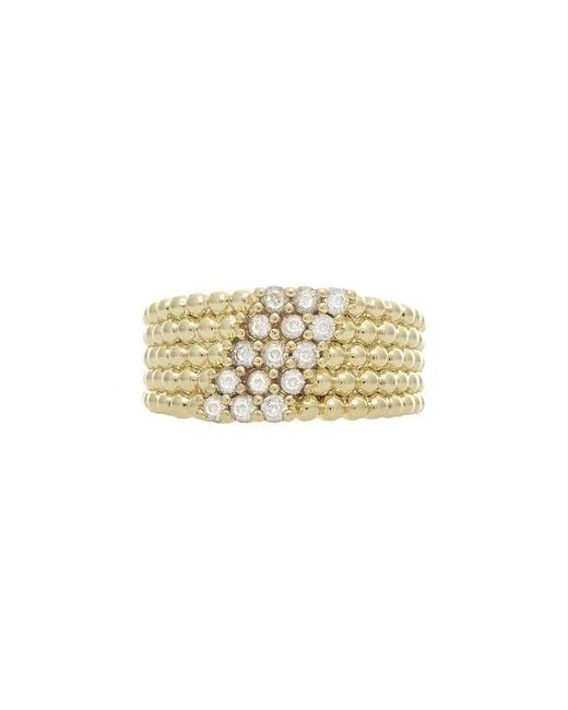 Rivka Friedman White 18K Plated Cz Millwork Ring