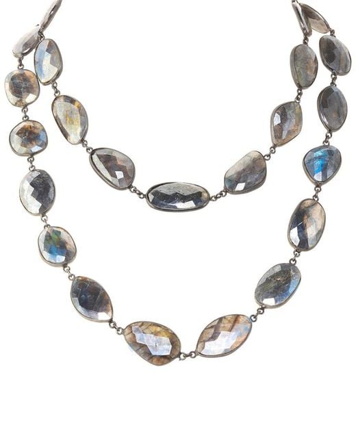 Margo Morrison Metallic Faceted Mystic Labradorite Necklace