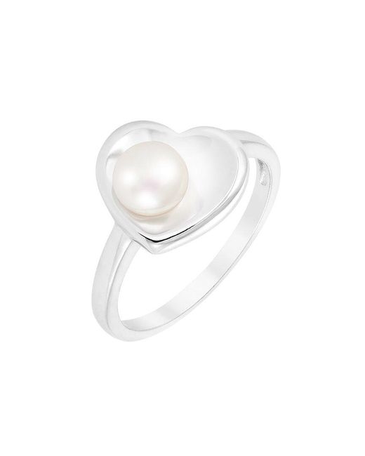 Splendid White Silver 6-7mm Pearl Ring