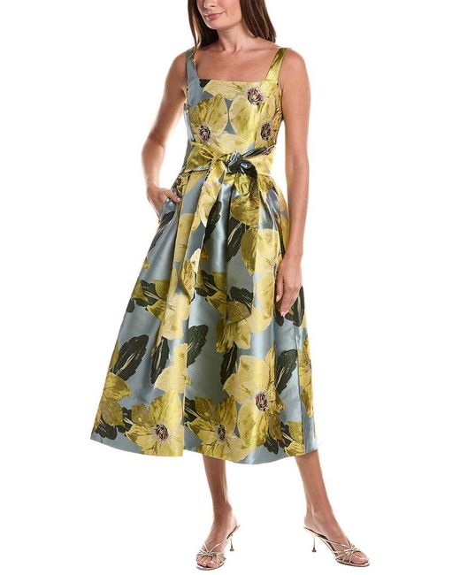 Julia Jordan Yellow Mikado Midi Dress