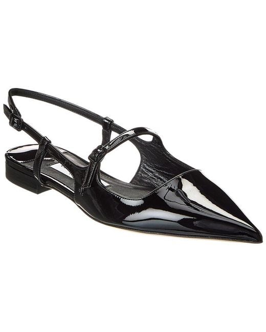 Jimmy Choo Black Didi Patent Slingback Flat