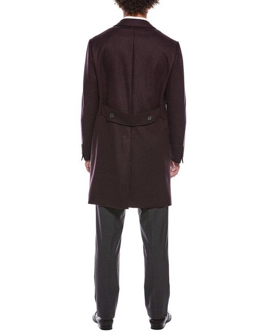 Canali Black Wool Coat for men