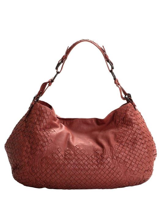 Bottega Veneta Red Leather Memory Shoulder Bag (Authentic Pre-Owned)