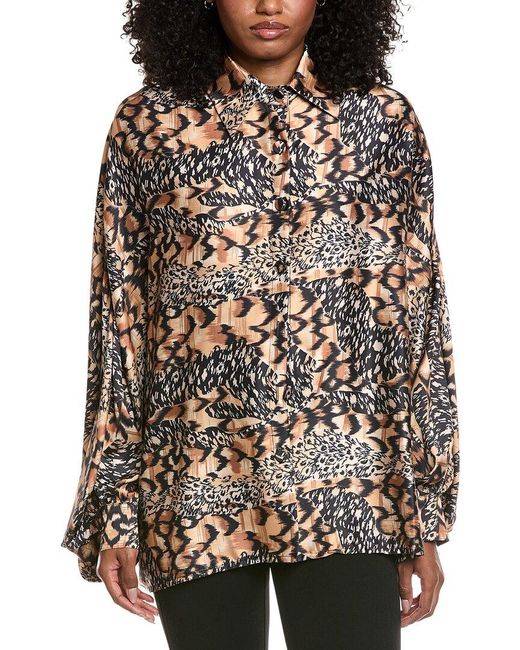 Beulah London Black Printed Blouse