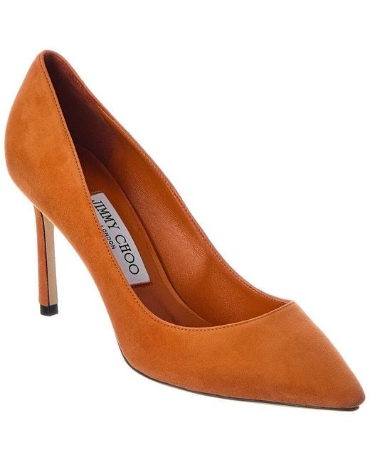 Jimmy Choo Brown Romy 85 Suede Pump