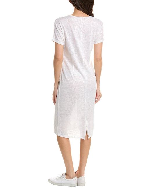 Majestic Filatures White Linen-blend T-shirt Dress
