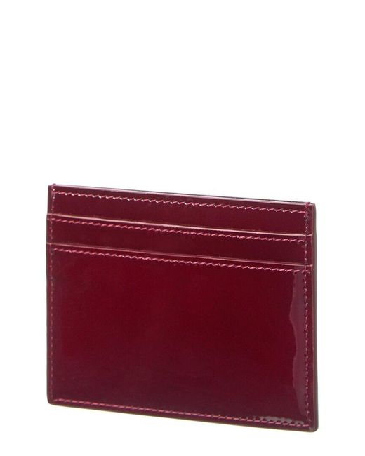 Saint Laurent Purple Classic Logo Patent Card Case