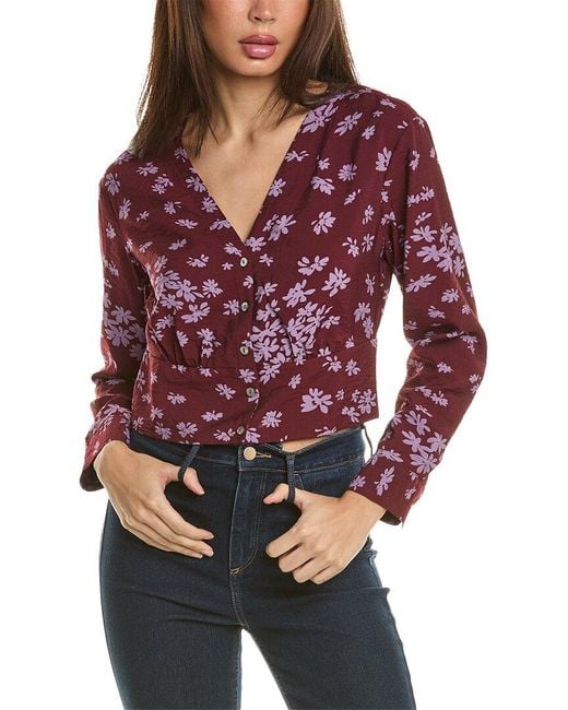Madewell Red Rosalind Top