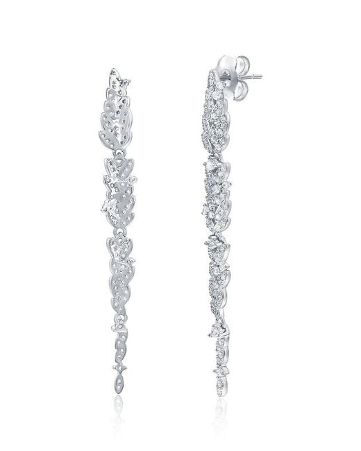 Suzy Levian CZ Jewelry White Suzy Levian Cz Dangle Earrings