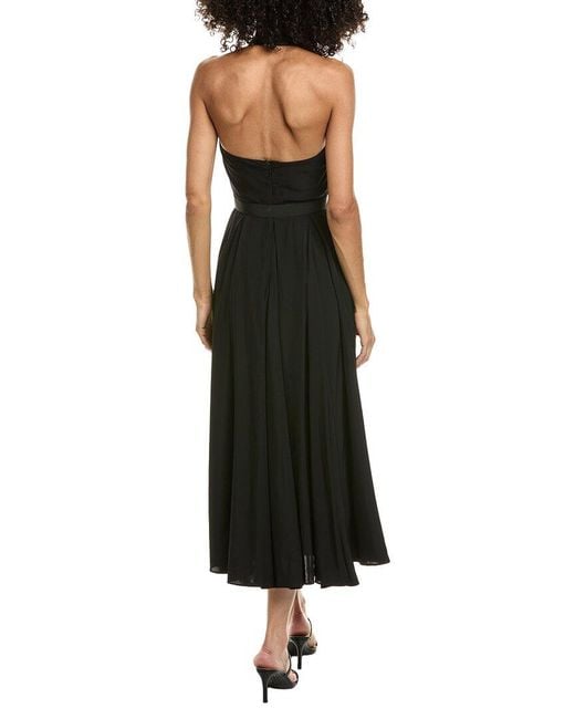 Prada Black Belted Crepe Midi Dress