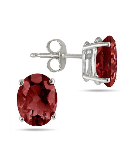 Gem Spark Red Silver 0.60 Ct. Tw. Garnet Studs