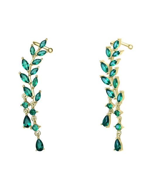 Genevive Jewelry White 14k Over Silver Cz Earrings