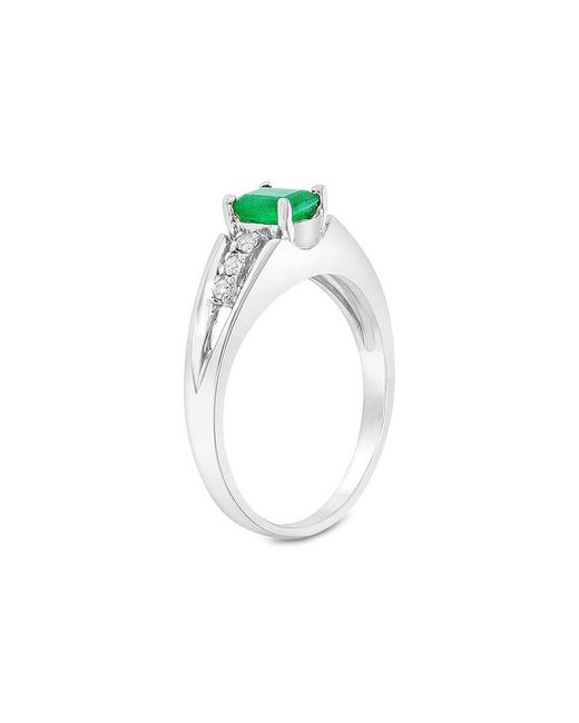 LEVARON Green 14K 0.58 Ct. Tw. Diamond & Emerald Ring