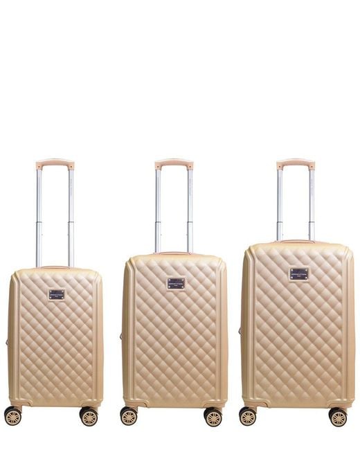 Adrienne Vittadini Quilted Collection 3pc Hardcase Luggage Set in