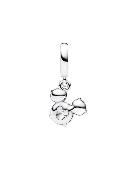 Pandora White X Disney Mickey Mouse Sparkling Head Silhouette Dangle Charm