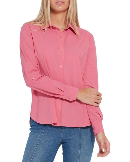 Lyssé New York Red Plus Roll Tab Connie Curvy Shirt