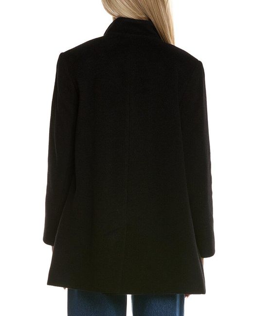 Fleurette Black Wool-Blend Coat