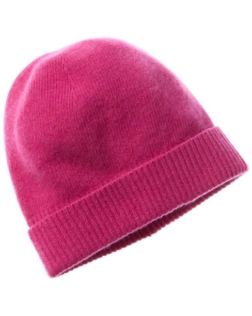 Portolano Pink Folded Cuff Cashmere Hat