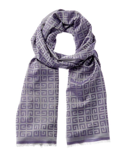 Givenchy Logo Silk & Woolblend Scarf in Blue Lyst