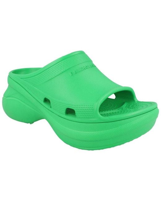 Balenciaga Green X Crocs Pool Rubber Slide for men