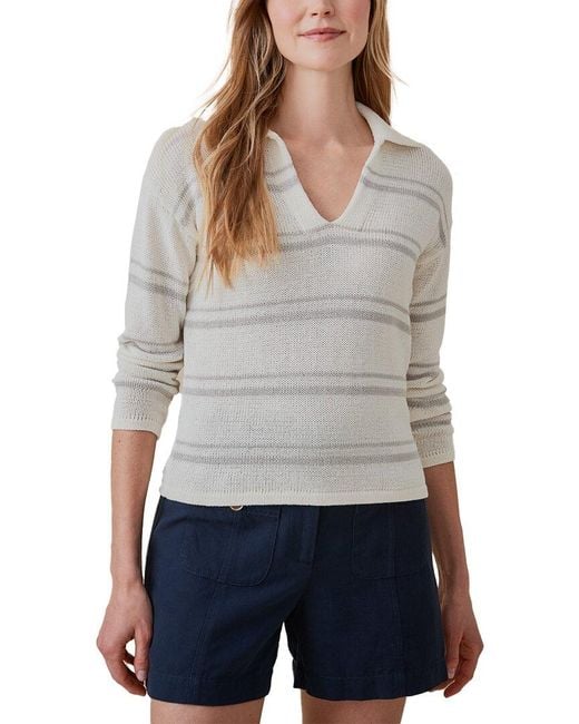 J.McLaughlin Gray Valerie Linen-Blend Sweater