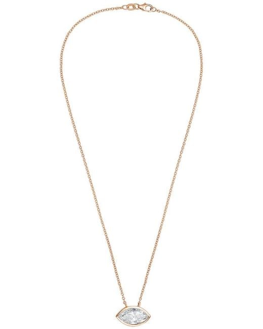 Diana M White Diana M. 14K Rose 10.00 Ct. Tw. Lab-Grown Diamond Solitaire Bezel Pendant