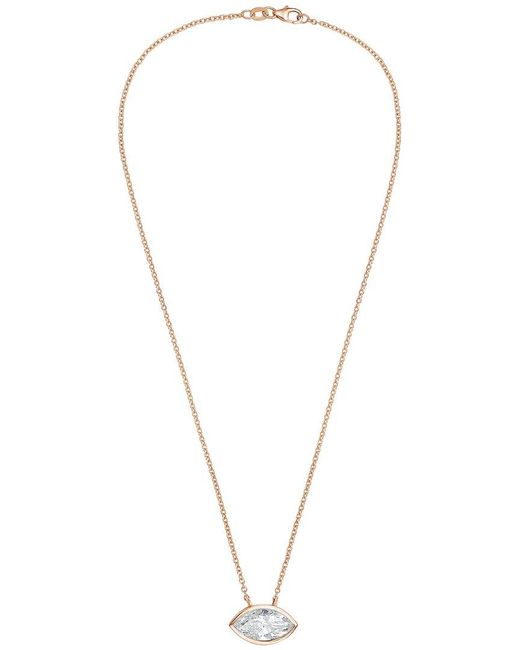 Diana M White Diana M. 14K Rose 4.00 Ct. Tw. Lab-Grown Diamond Solitaire Bezel Pendant