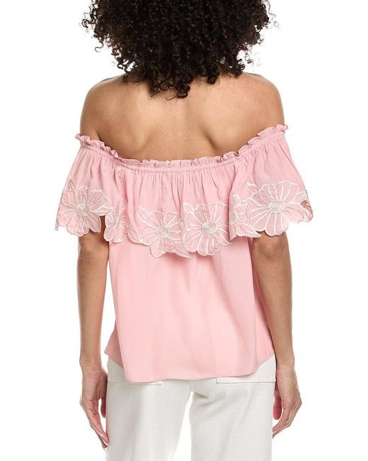 Ramy Brook Pink Cairo Short Sleeve Top