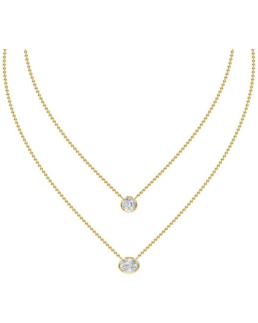 Lab Grown Diamonds Metallic 18K Plated 2.53 Ct. Tw. Lab-Grown Diamond Necklace