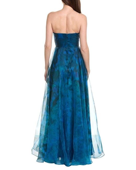 Rene Ruiz Blue Strapless A-Line Subtle Sweetheart Neckline Gown