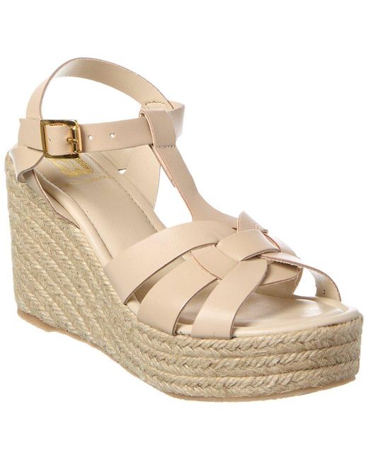 M by Bruno Magli Natural Estra Leather Wedge Sandal